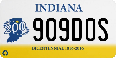 IN license plate 909DOS