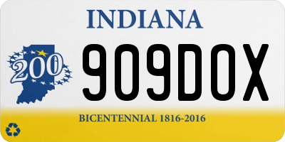 IN license plate 909DOX