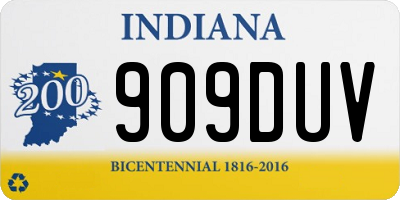 IN license plate 909DUV