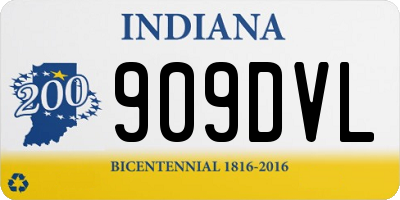 IN license plate 909DVL