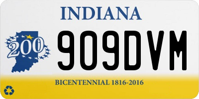 IN license plate 909DVM