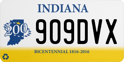 IN license plate 909DVX