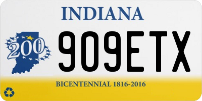 IN license plate 909ETX