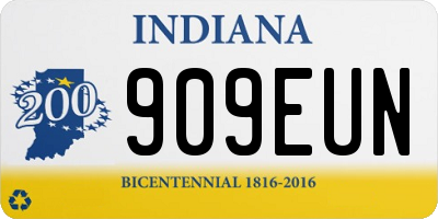 IN license plate 909EUN