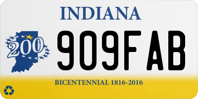 IN license plate 909FAB