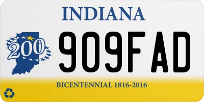 IN license plate 909FAD