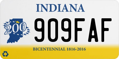 IN license plate 909FAF