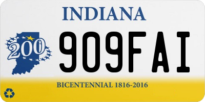 IN license plate 909FAI