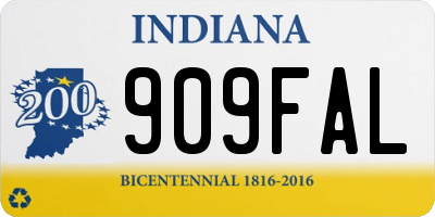 IN license plate 909FAL