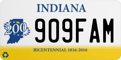 IN license plate 909FAM