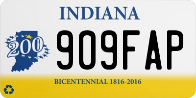 IN license plate 909FAP