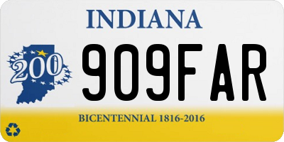 IN license plate 909FAR