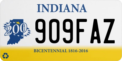 IN license plate 909FAZ