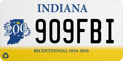 IN license plate 909FBI