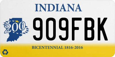 IN license plate 909FBK