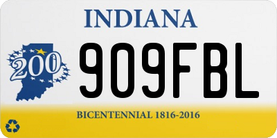 IN license plate 909FBL