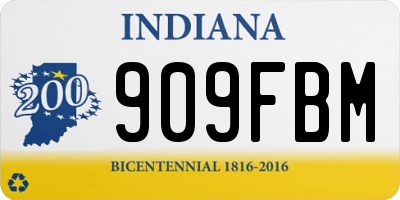 IN license plate 909FBM