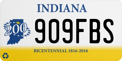 IN license plate 909FBS