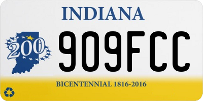 IN license plate 909FCC