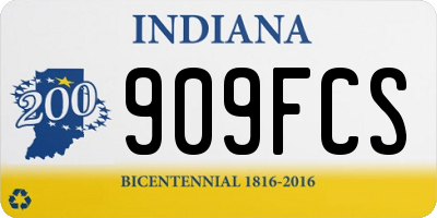 IN license plate 909FCS