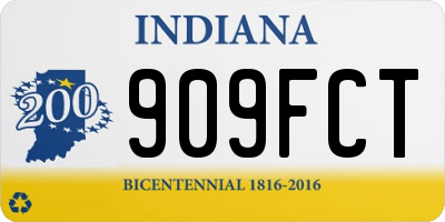 IN license plate 909FCT