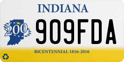IN license plate 909FDA