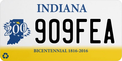 IN license plate 909FEA