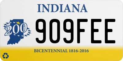 IN license plate 909FEE