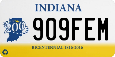 IN license plate 909FEM