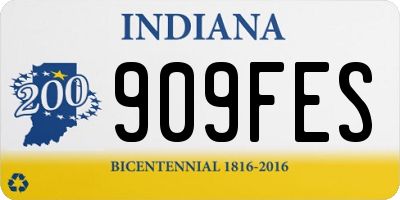 IN license plate 909FES