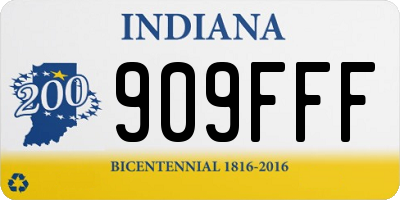 IN license plate 909FFF
