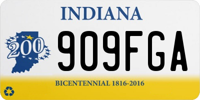IN license plate 909FGA