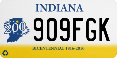 IN license plate 909FGK