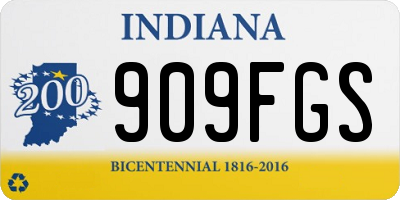 IN license plate 909FGS