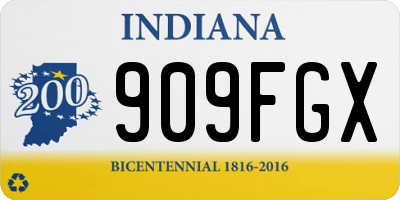 IN license plate 909FGX
