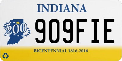 IN license plate 909FIE