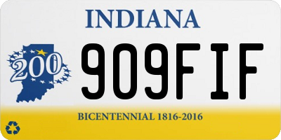 IN license plate 909FIF