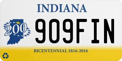 IN license plate 909FIN