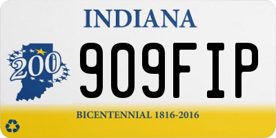 IN license plate 909FIP