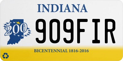 IN license plate 909FIR
