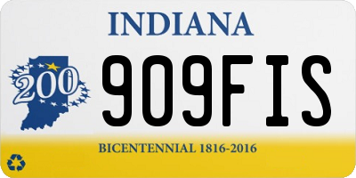 IN license plate 909FIS