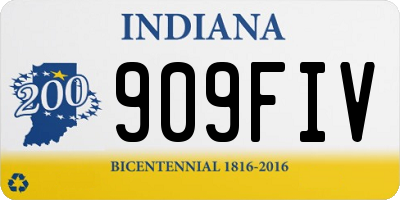 IN license plate 909FIV