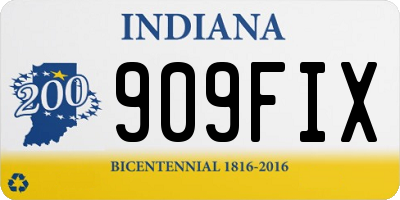 IN license plate 909FIX