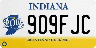 IN license plate 909FJC