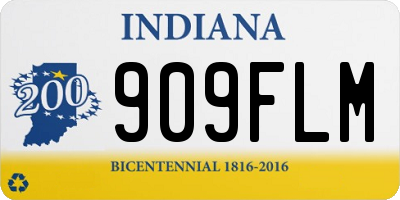 IN license plate 909FLM
