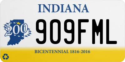 IN license plate 909FML