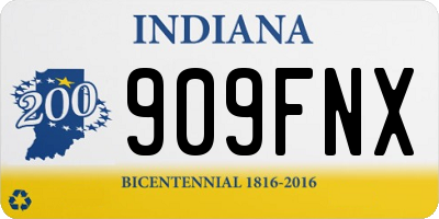 IN license plate 909FNX