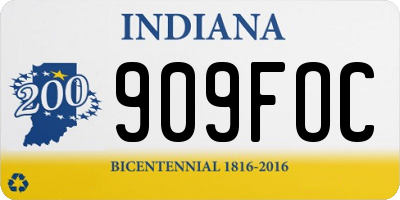 IN license plate 909FOC