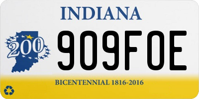 IN license plate 909FOE