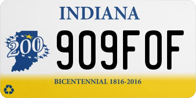 IN license plate 909FOF